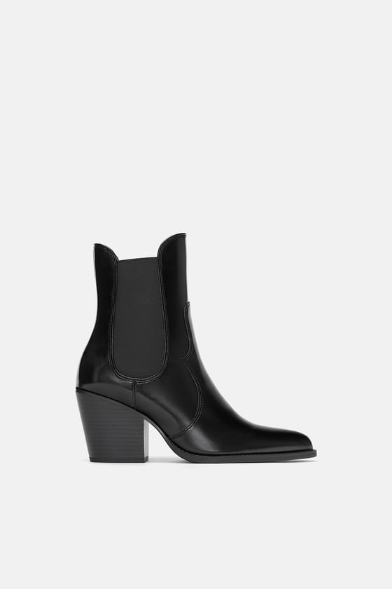 Zara Heeled Cowboy Ankle Boots