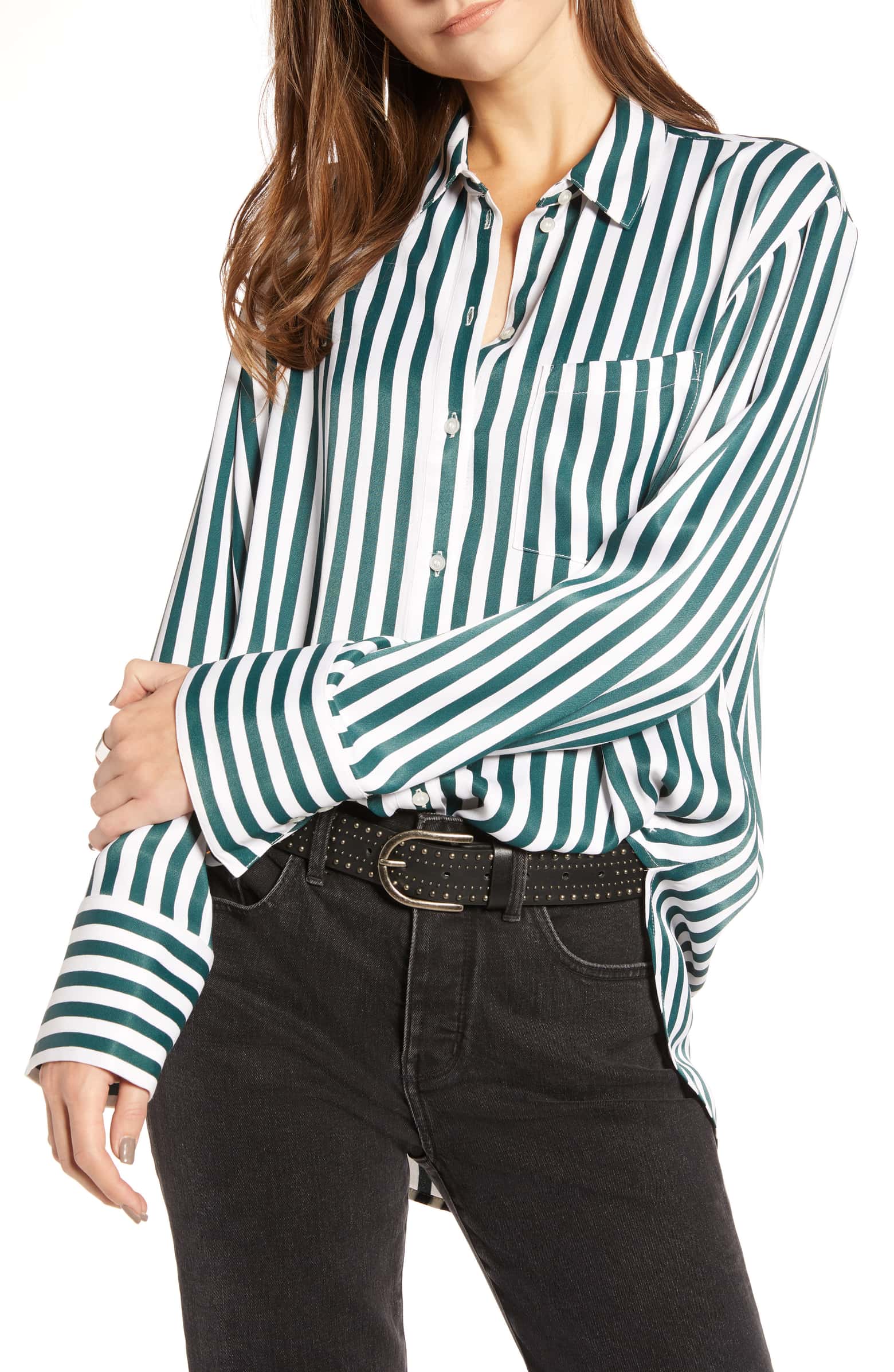 Treasure &Bond Striped Bf Shirt